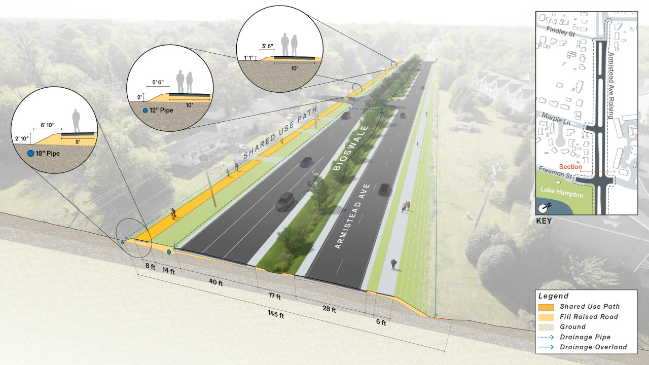 Armistead Ave road raising rendering