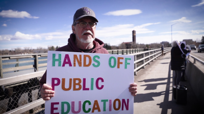 Protesters rally in Great Falls against defunding of Department of Education