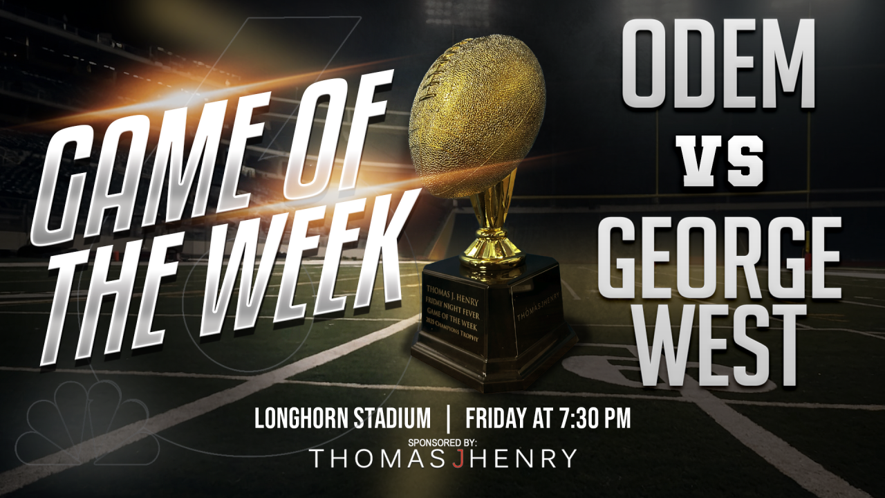 Odem visits George West in a battle of undefeated, rushing powerhouses on the Friday Night Fever