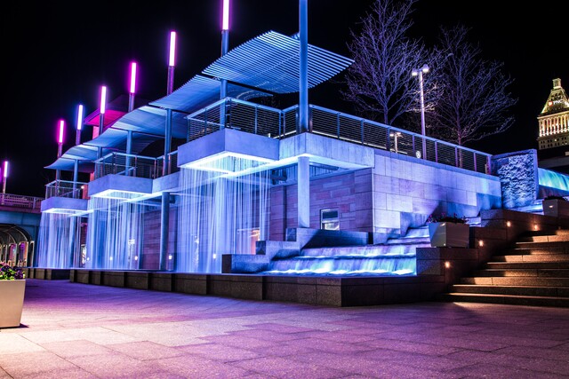 Cincygram: Smale Riverfront Park after dark -- a kaleidoscope of color