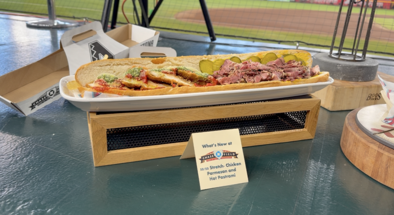 50/50 Stretch-chicken parmesan and hot pastrami