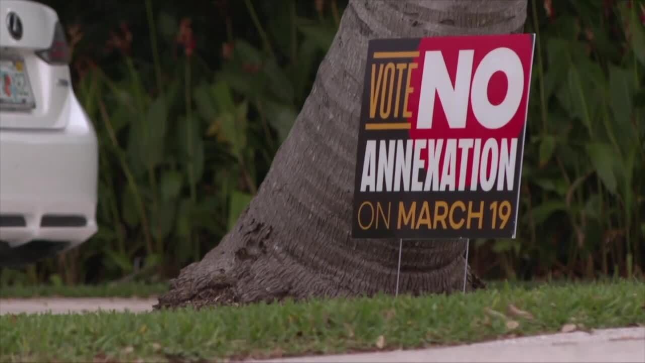 Annexation into Palm Beach Gardens opposed.