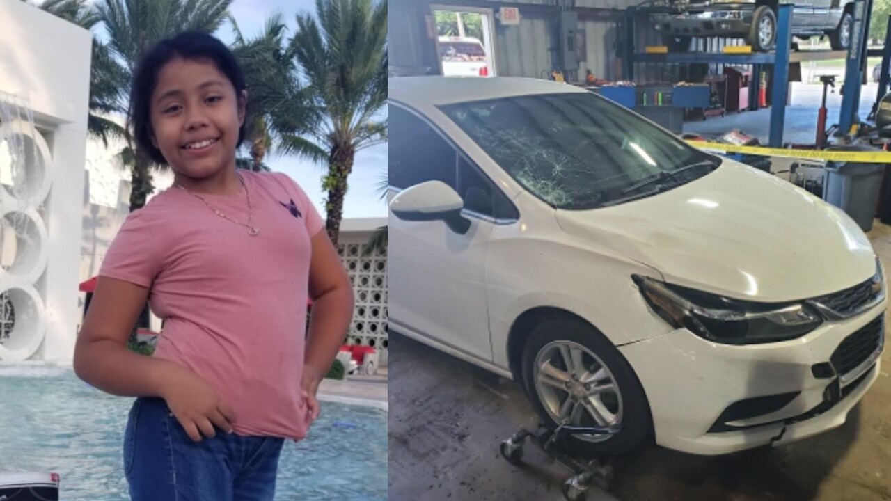 Yaceny Berenice Rodriguez-Gonzalez, 10, and car involved in deadly Fort Pierce hit-and-run crash on Sept. 23, 2021.jpg