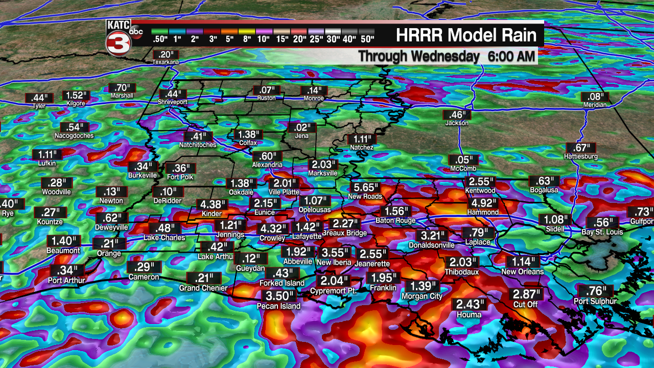 Extended HRRR Accumulation Acadiana.png