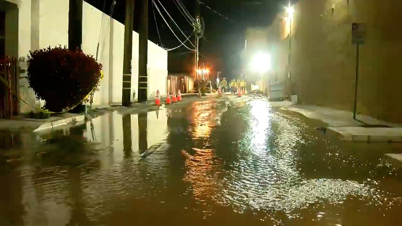Parts of Downtown Bakersfield are flooded due to water main break