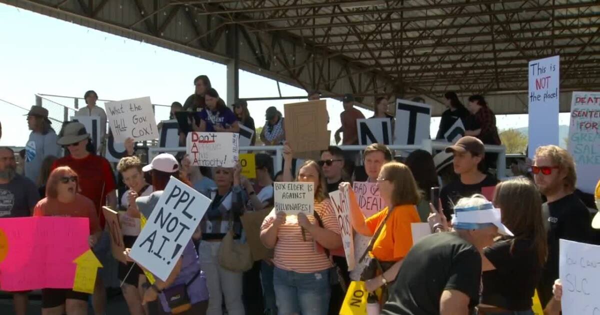 Protesters decry lack of transparency in Box Elder data center project