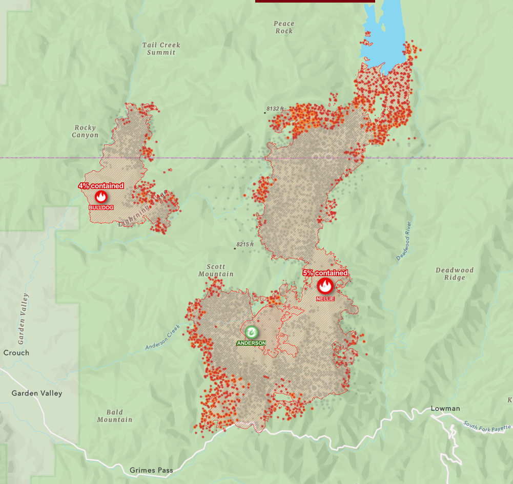 Nellie and Bulldog fires 0824