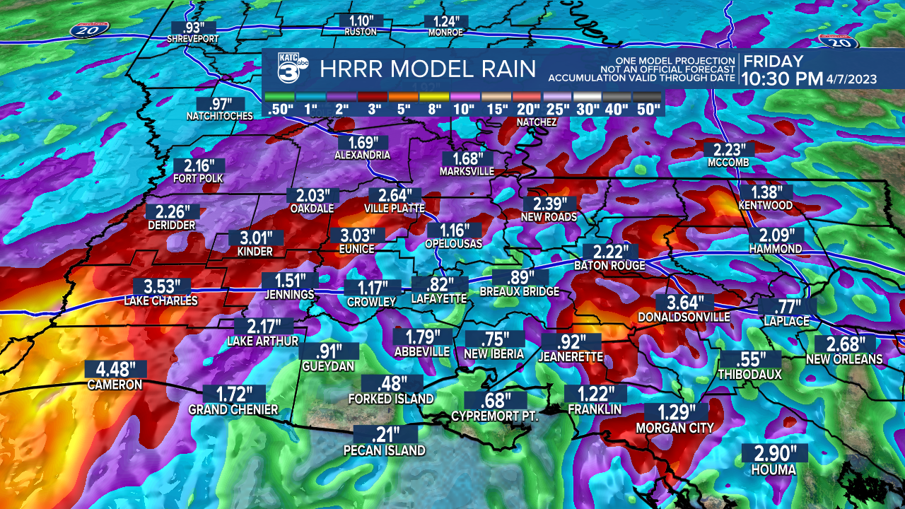 Extended HRRR Accumulation Acadiana.png