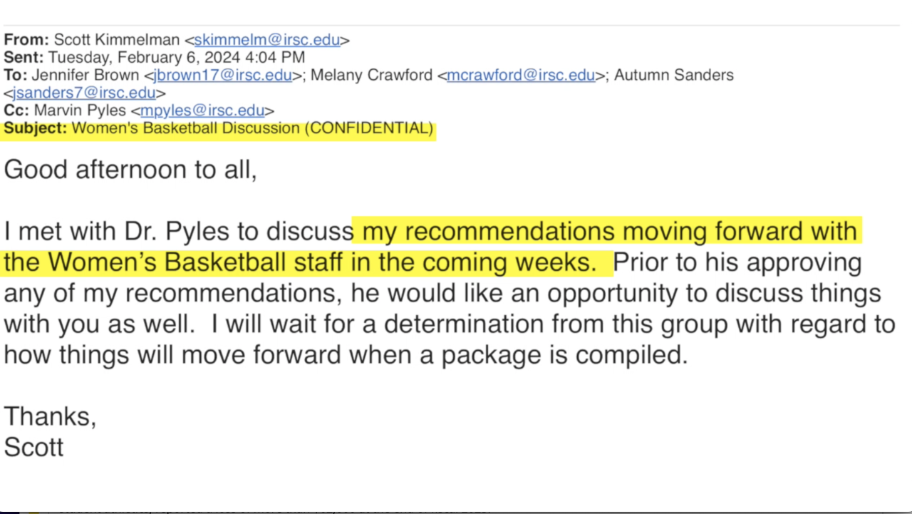 email from Indian River State College athletic director Scott Kimmelman.png