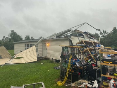 Mt. Orab homeowner’s carport ripped from ground by Tuesday’s storm
