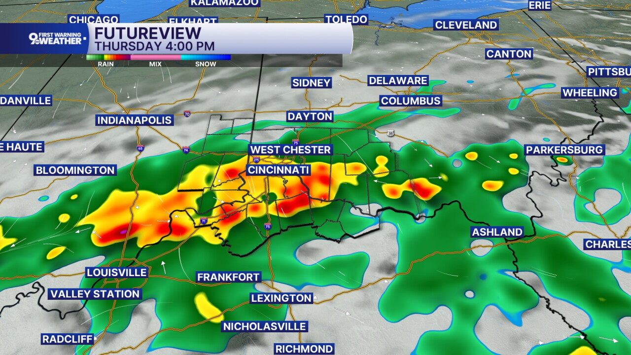 Thursday rain and storms