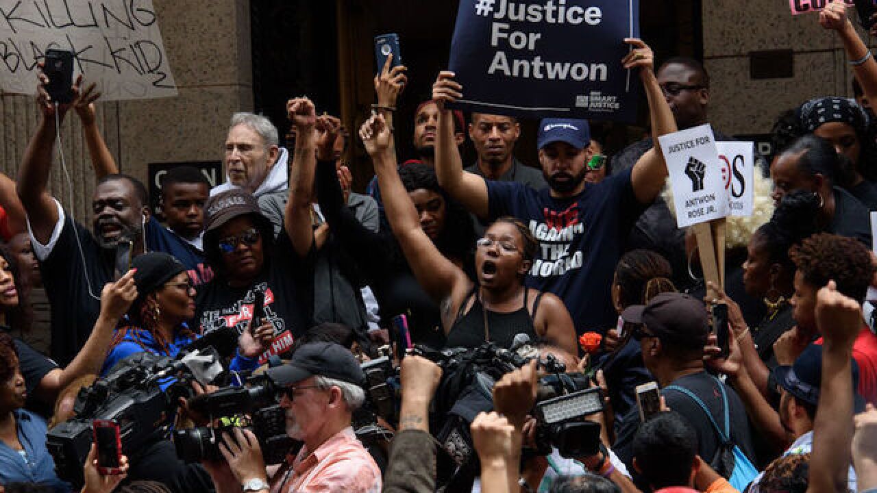 Car drives through crowd protesting police killing of Antwon Rose in Pittsburgh
