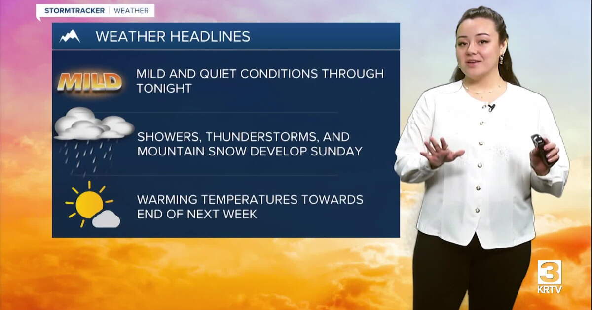 Cooler with shower and thunderstorm chances