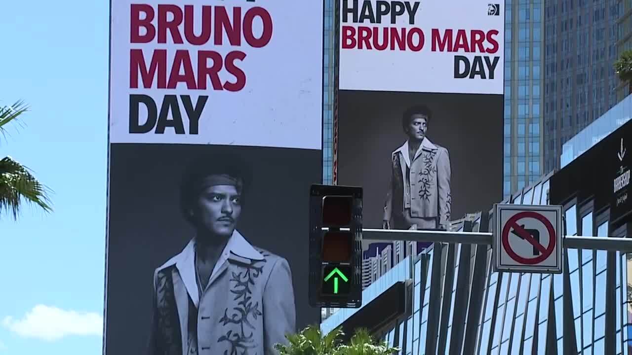 Free parade down Las Vegas Strip to celebrate naming of Bruno Mars Drive