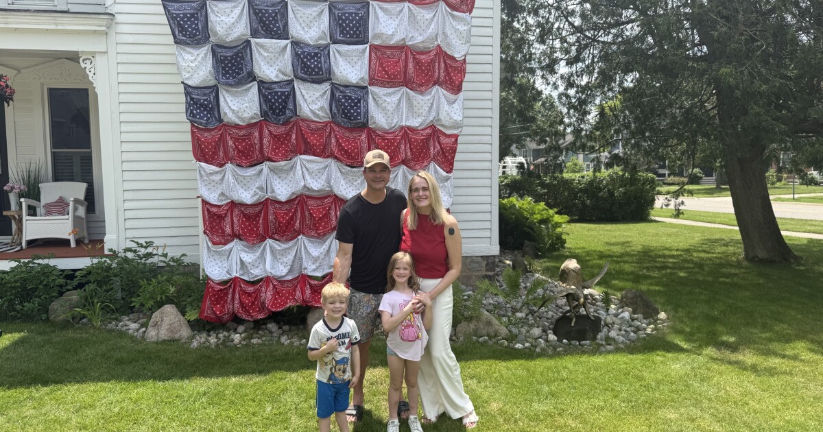 Oxford family's bandana American flag draws smiles ahead of America's 250th birthday