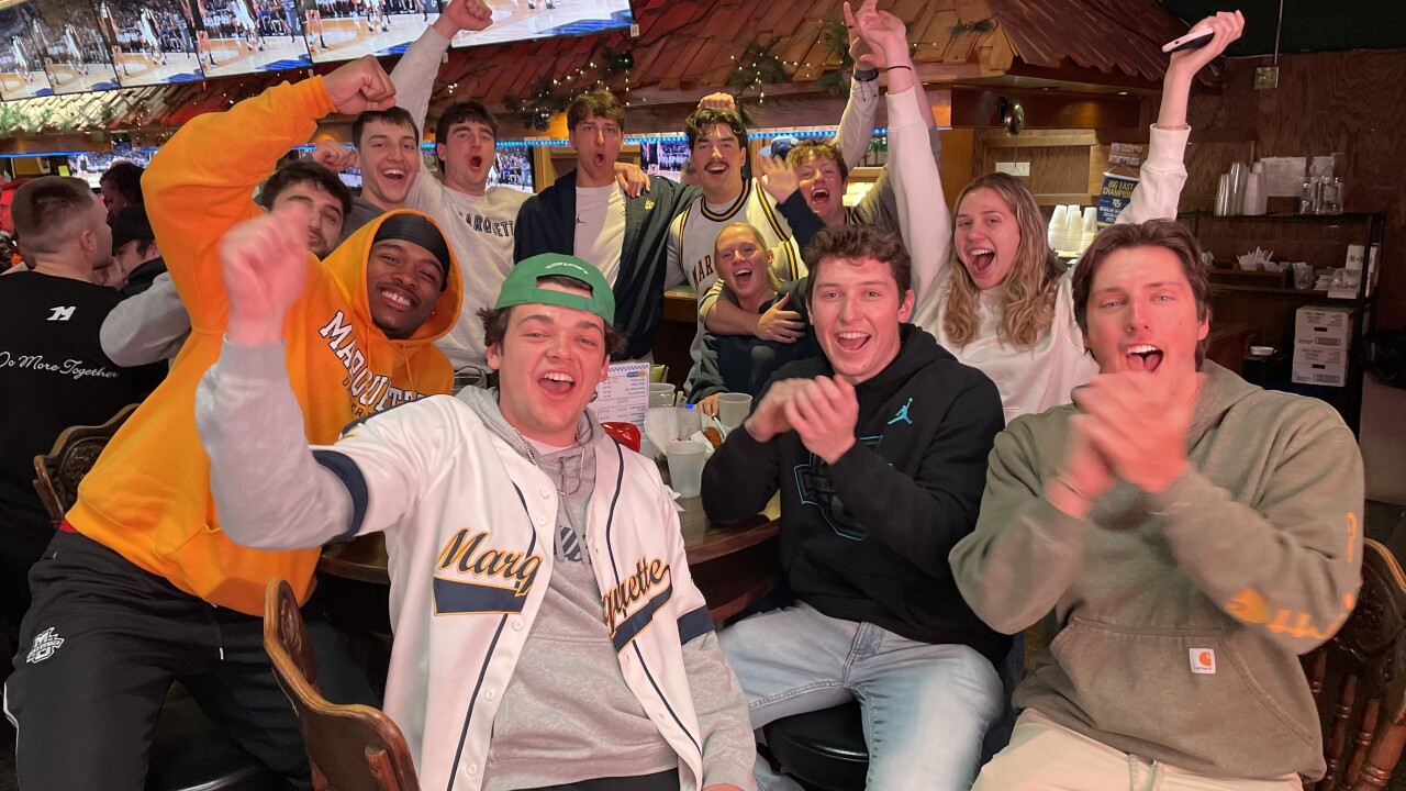 Marquette fans cheering