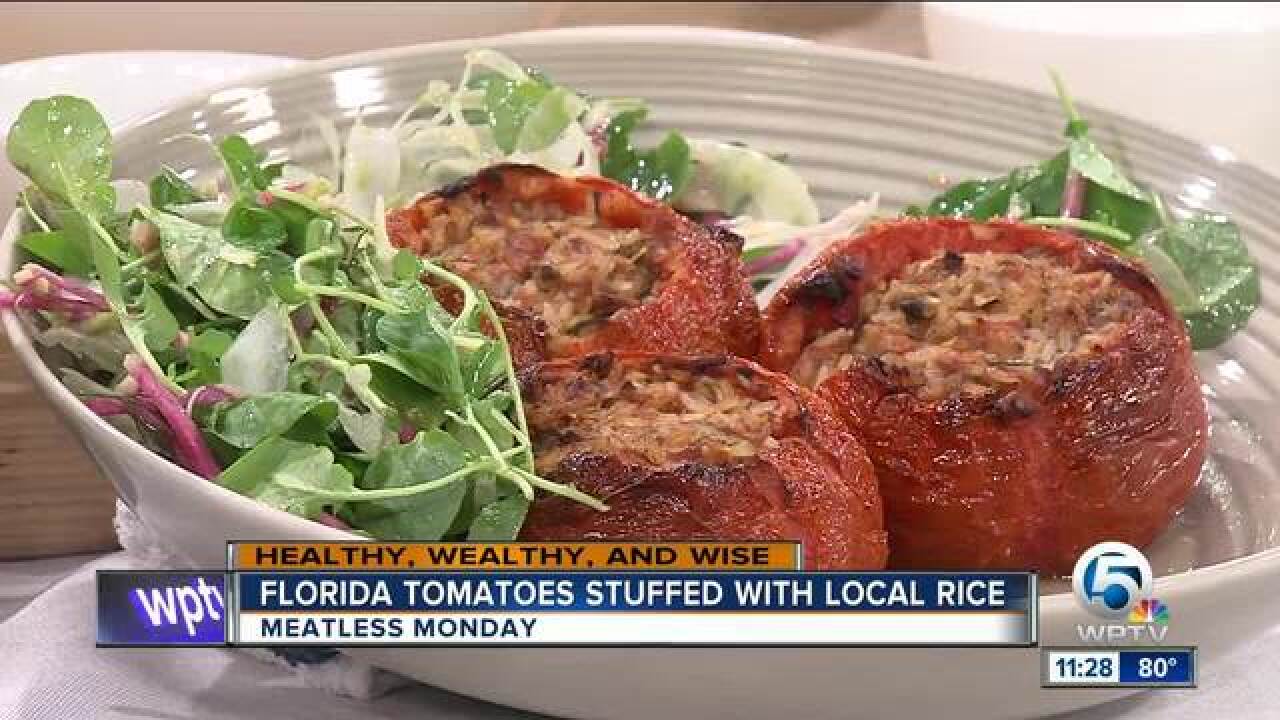 Florida tomatoes stuffed with local rice