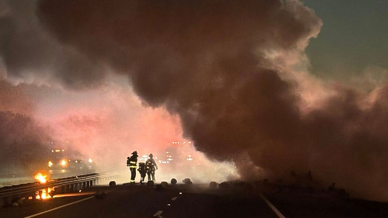 Propane tank fire on Turnpike Jan. 7, 2026