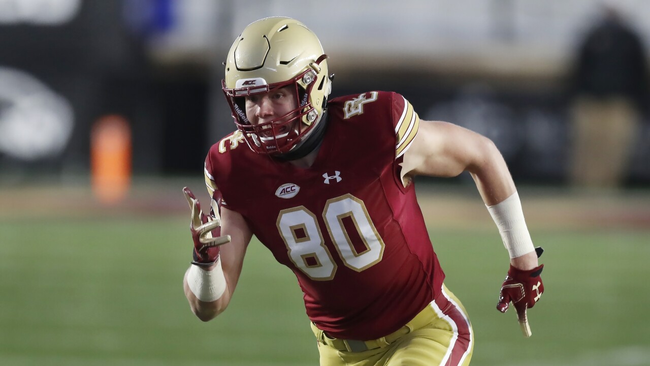 Boston College Eagles tight end Hunter Long in 2020