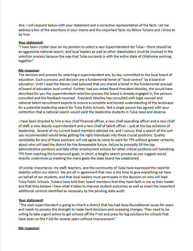 Dr. Johnson's response to Walters