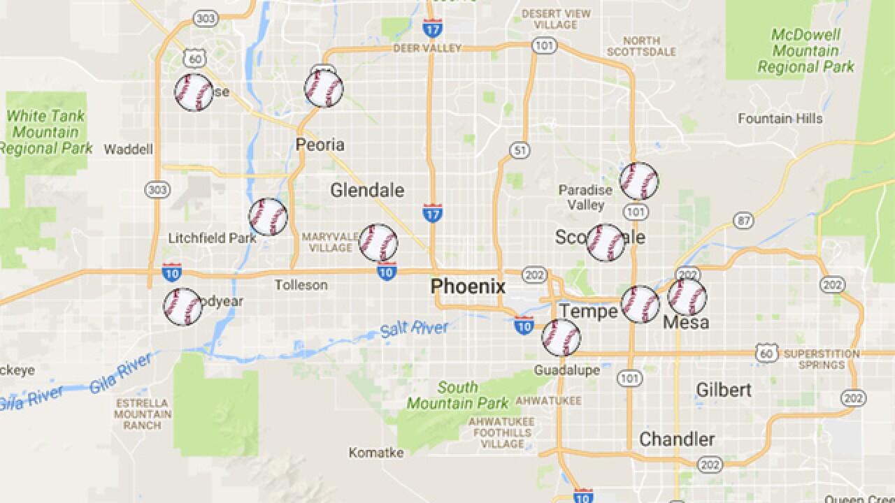 2017 Cactus League Spring Training: Valley stadium map