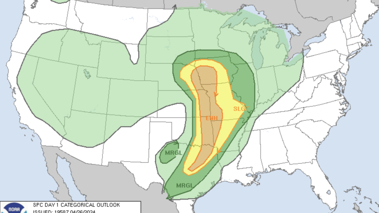 National Weather Center severe conditions on Friday.