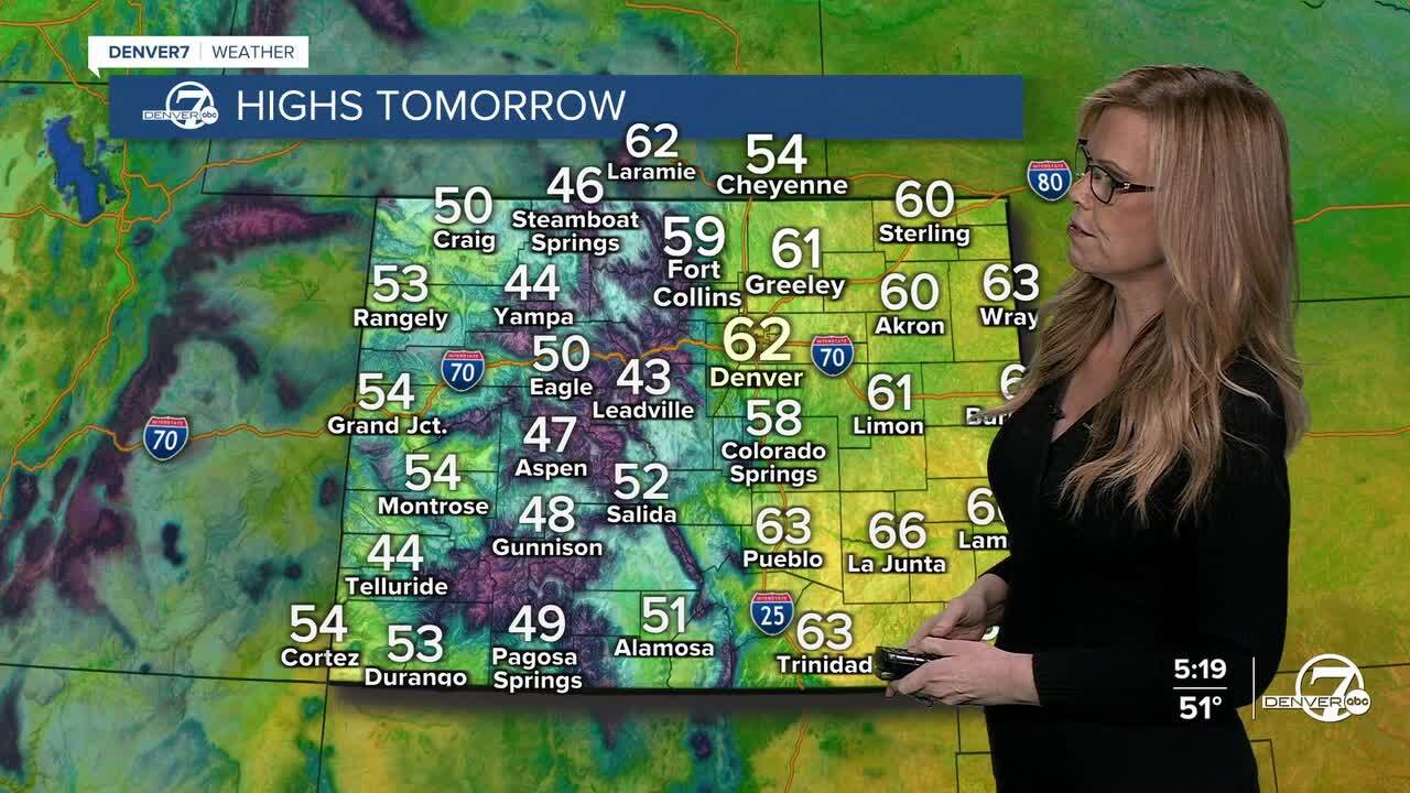 Highs on Tuesday for Colorado