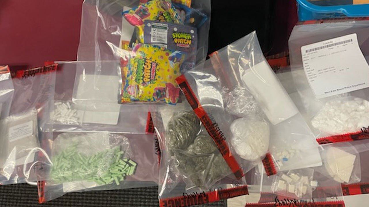 Drugs confiscated after 2 suspects arrested in West Palm Beach, March 7, 2022