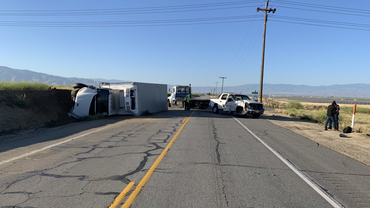 Overturned semi blocks Comanche Dr at Panama Ln