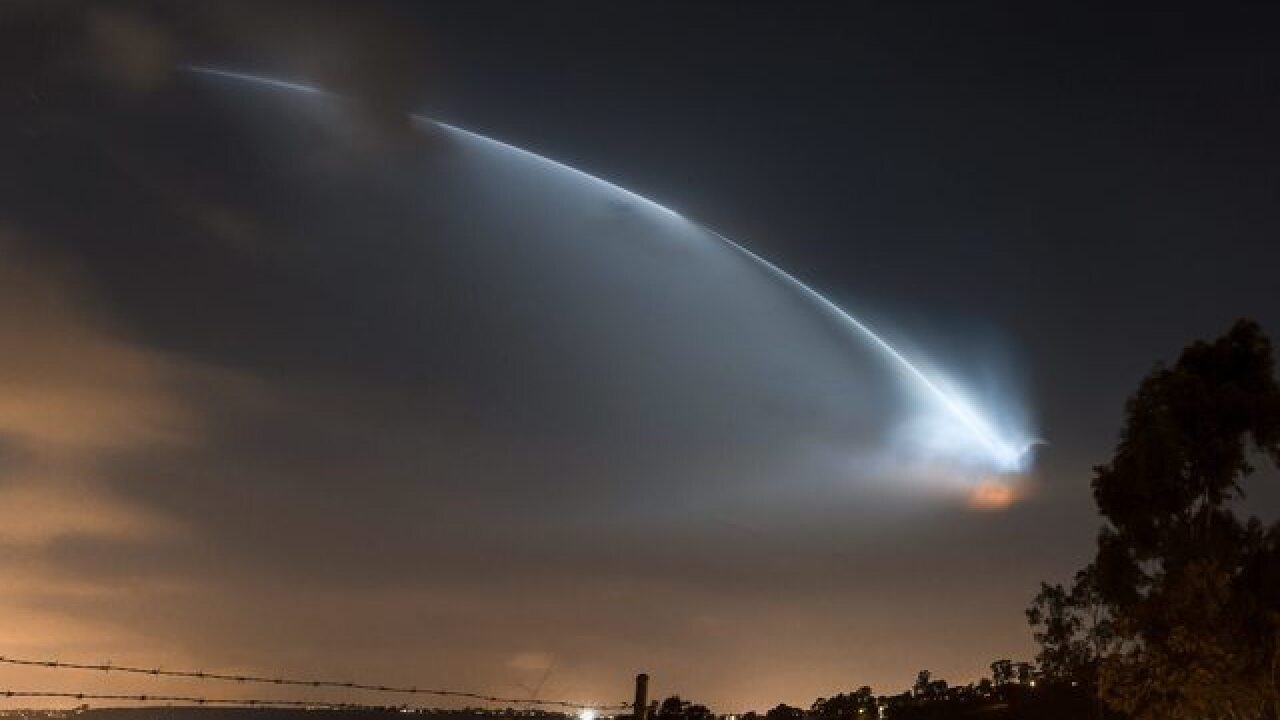 SpaceX rocket seen across the sky in San Diego