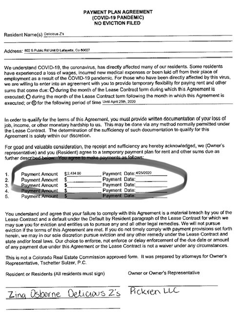 Letter FROM Landlord