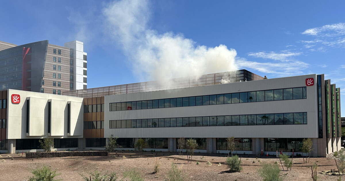 Fire sparks at building construction at Phoenix Children's hospital Sunday - Vimarsana News