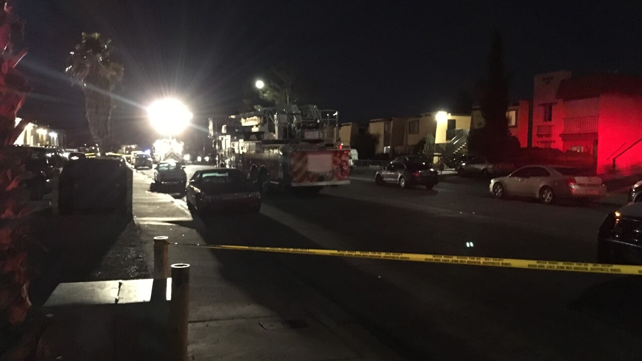 Las Vegas Police and Las Vegas Fire and Rescue investigate a possible hazardous substance that is suspected in a person's death near Flamingo and Decatur.