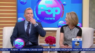 Sam Champion's face after he's called out for mispronouncing co-worker Lara Spencer's name.
