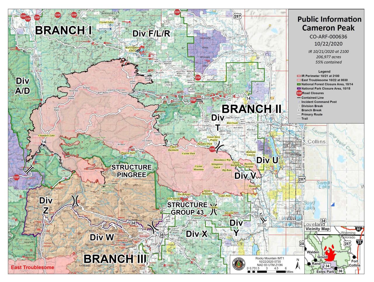 Cameron Peak Fire map_Oct 22 2020
