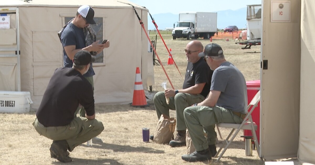 Wisdom fire camp helps coordinate fight against Sand Creek wildfire