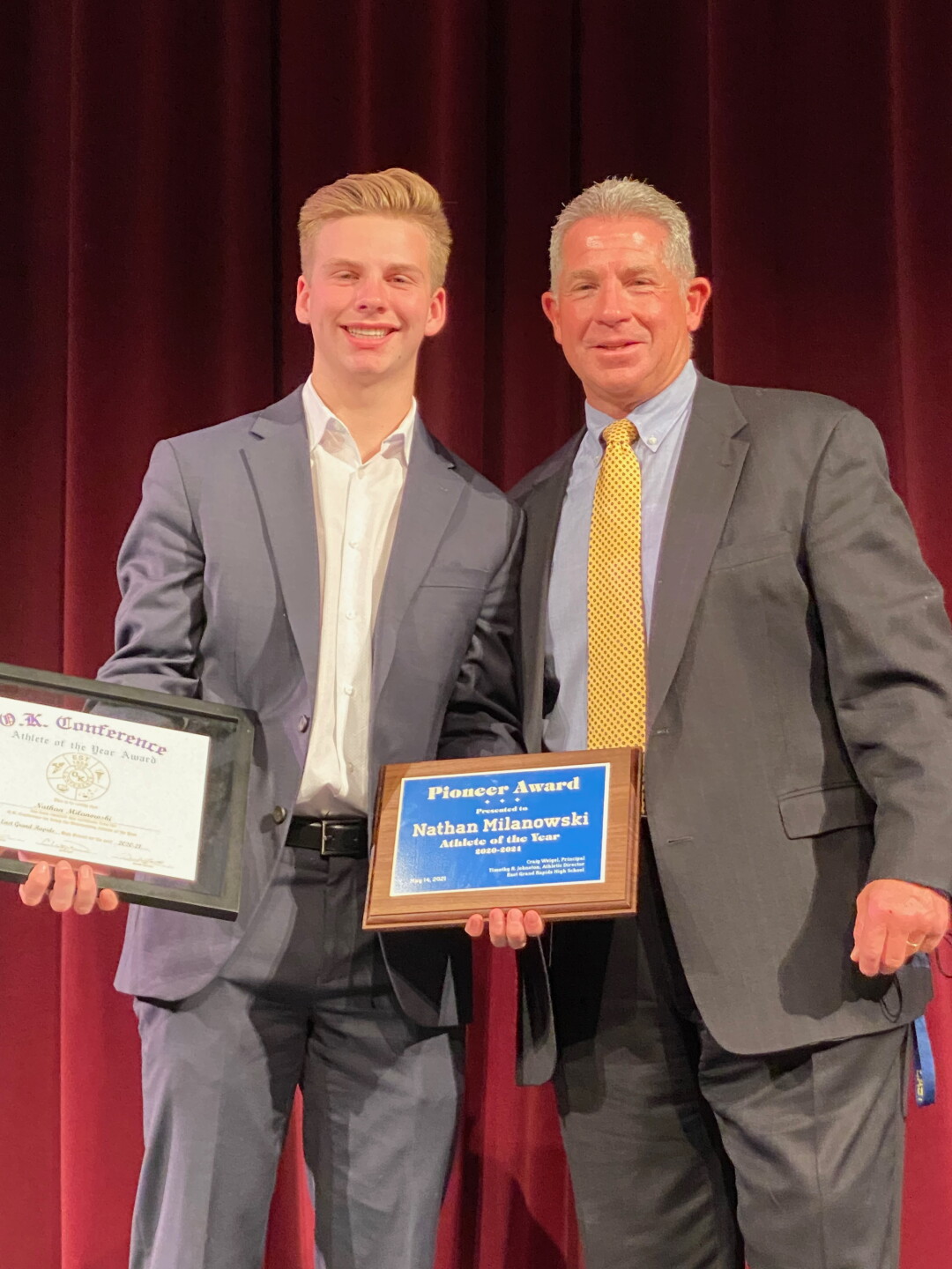 Johnston with Nate Milanowski