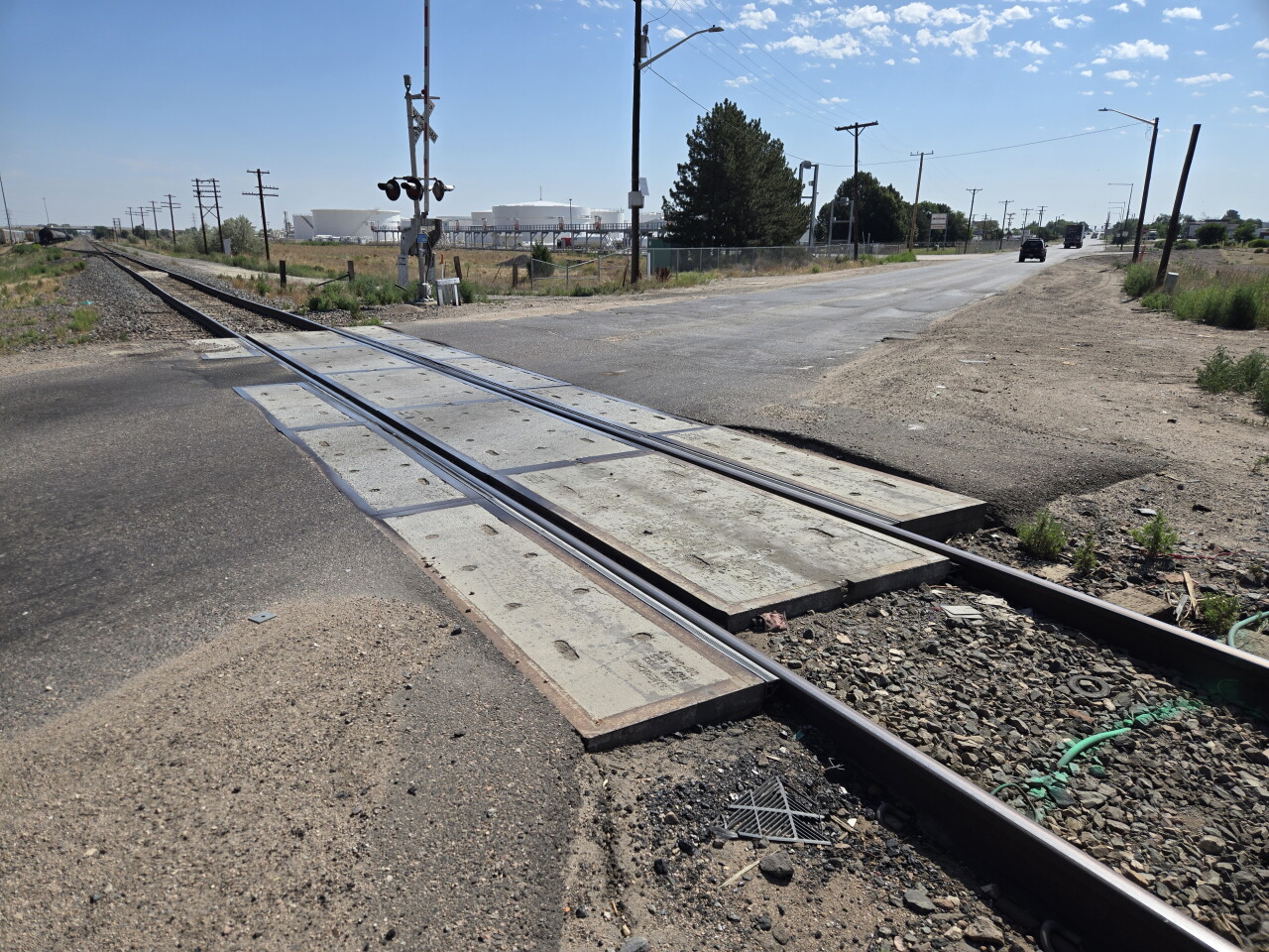 Rail crossing along 96th Ave in Commerce City