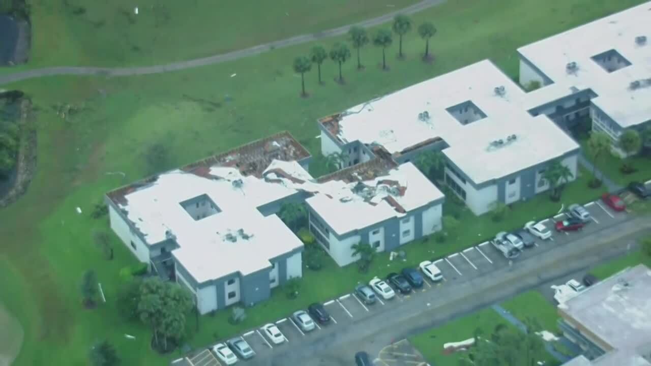 Kings Point wide aerial of roof damage, Sept. 28, 2022