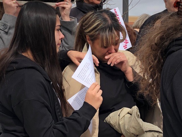 Arturo Hernandez's wife becomes emotional at vigil