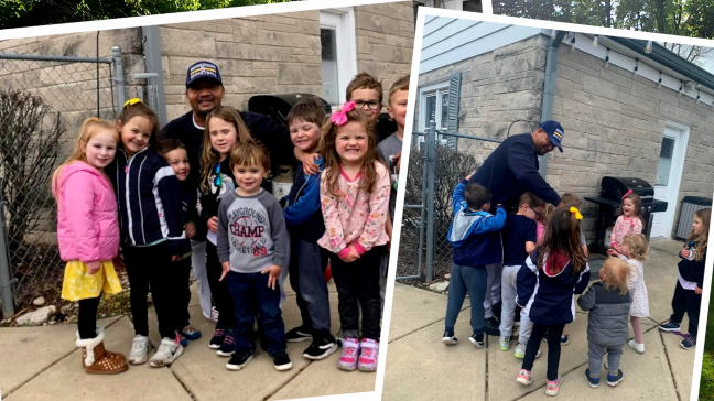 Danny with the kids