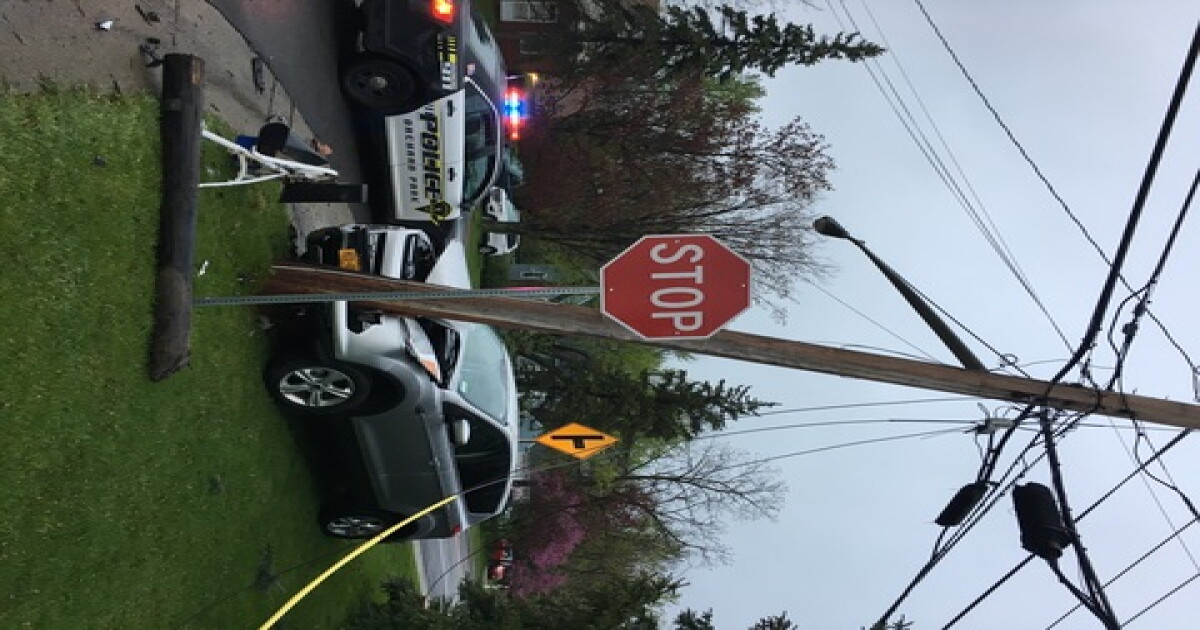 Woman arrested for DWI after striking pole