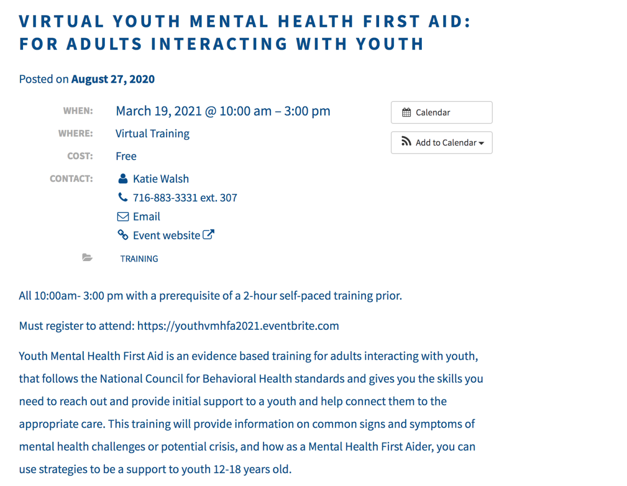 Compeer hosts mental health first aid courses