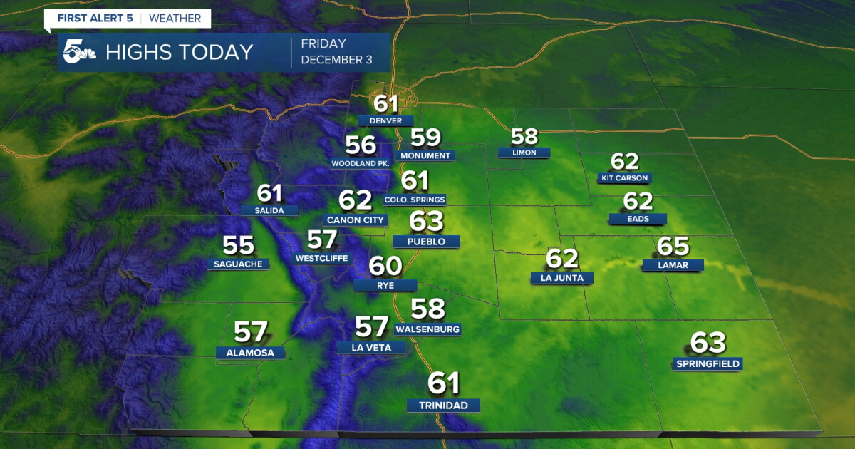 Cooler but still warmer than normal going into the weekend