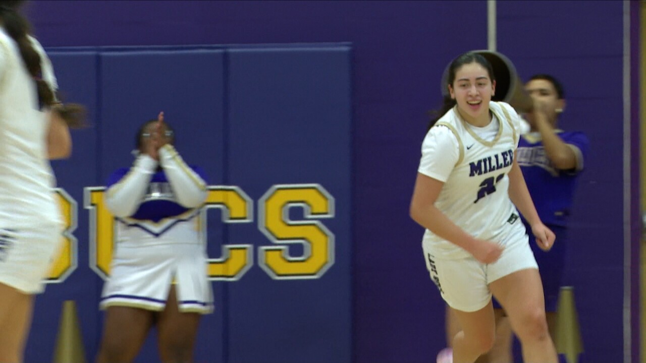 Miller's Hailey Martinez scores against Gregory-Portland