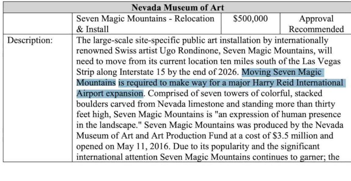Washoe County Seven Magic Mountains