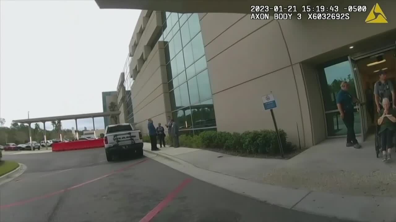 body camera video of Ellen Gilland being taken into custody after hospital shooting, Jan. 21, 2023