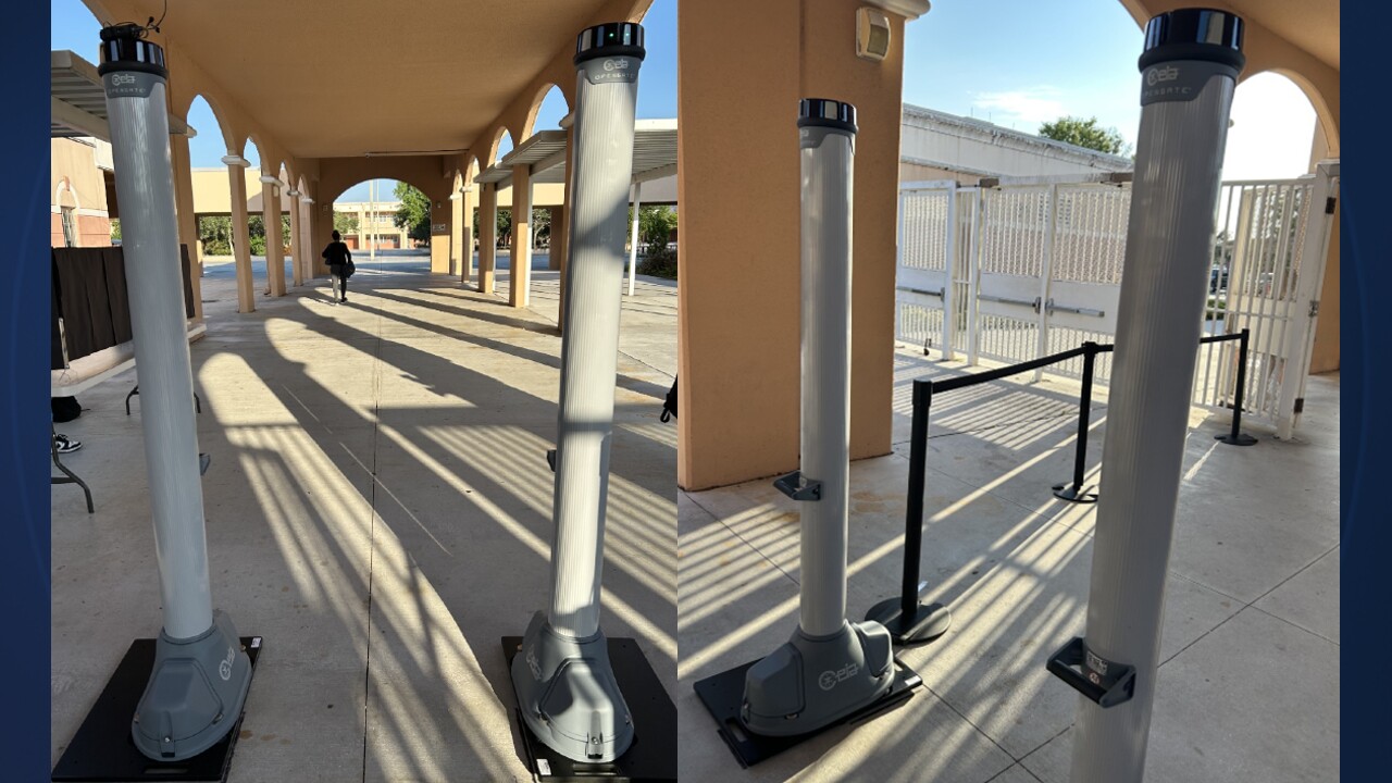 Metal detectors outside Seminole Ridge Community High School in Loxahatchee on June 29, 2023.jpg