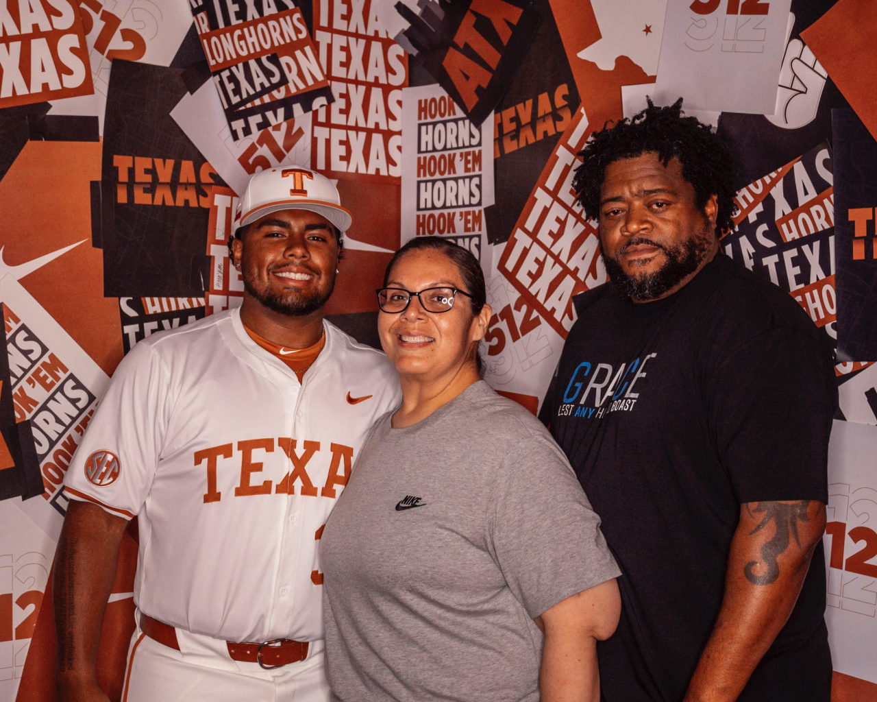 Jaquae Stewart and family at Texas