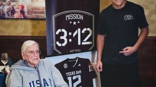 Marcus Ratcliffe with WWII Veteran